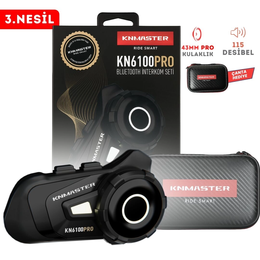 resimler/genel/Knmaster KN6100 PRO Motosiklet Kask İnterkom Bluetooth Intercom Kulaklık Seti