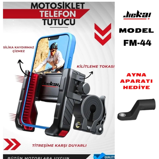 resimler/genel/FM-44 MOTOSİKLET TELEFON TUTUCU AYNA VE GİDON APARATLI