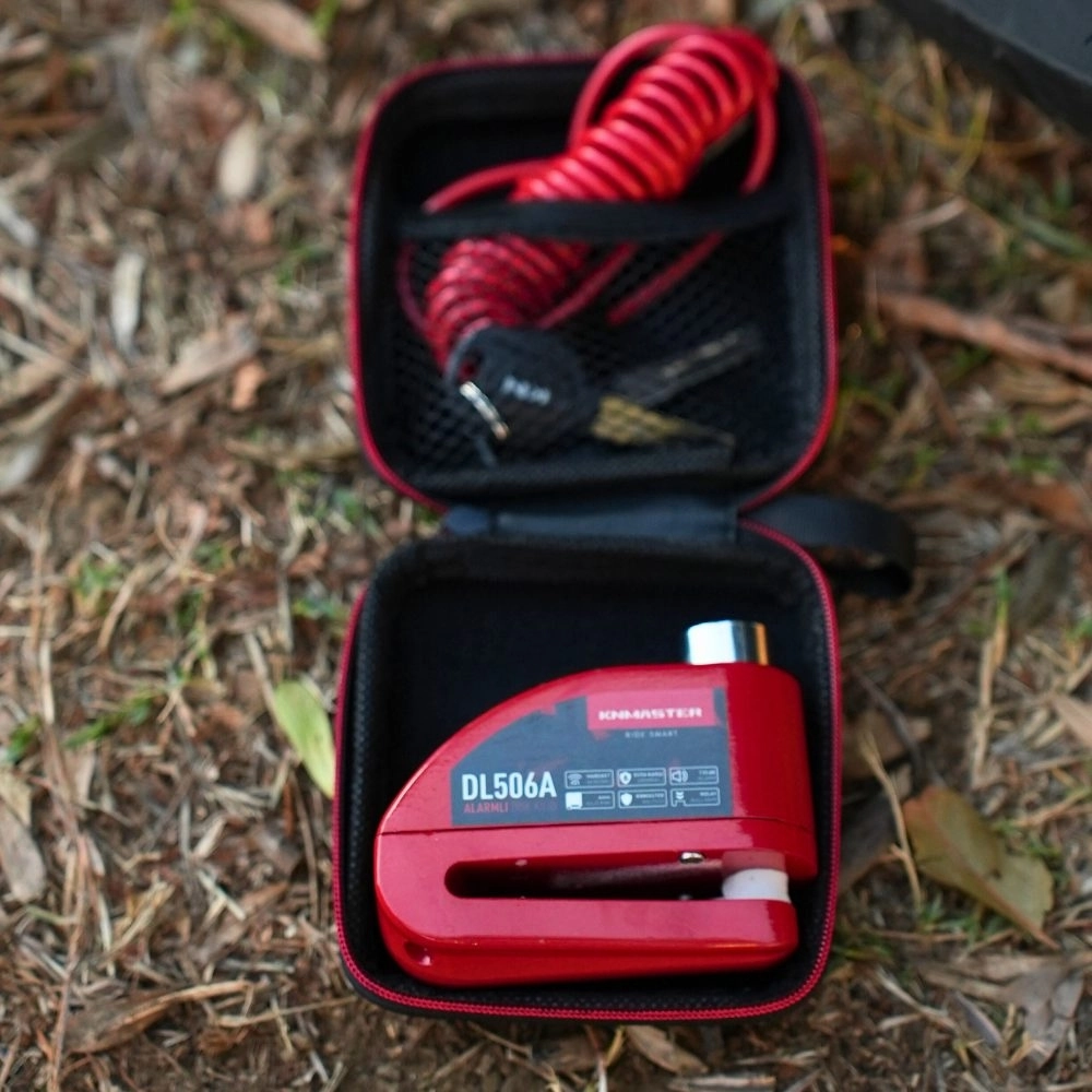 resimler/genel/KNMASTER DL506A 6mm Alarmlı Disk Kilidi | Hatırlatma Kablosu ve Taşıma Çantası Hediye 