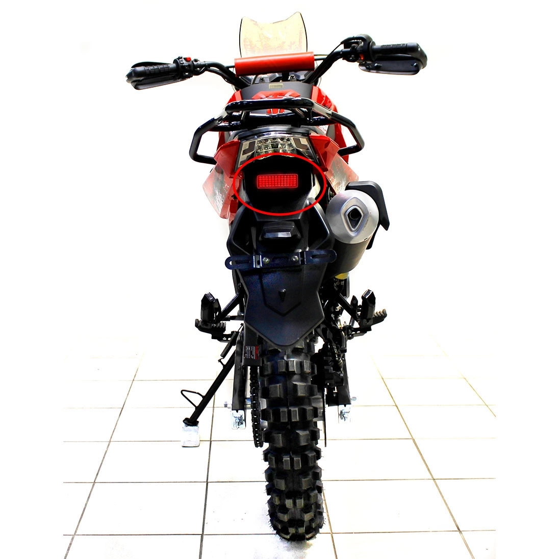 resimler/genel/Knmaster Stop-450 Evrensel Dikdörtgen Kırmızı Ledli Motosiklet Kedigözü 