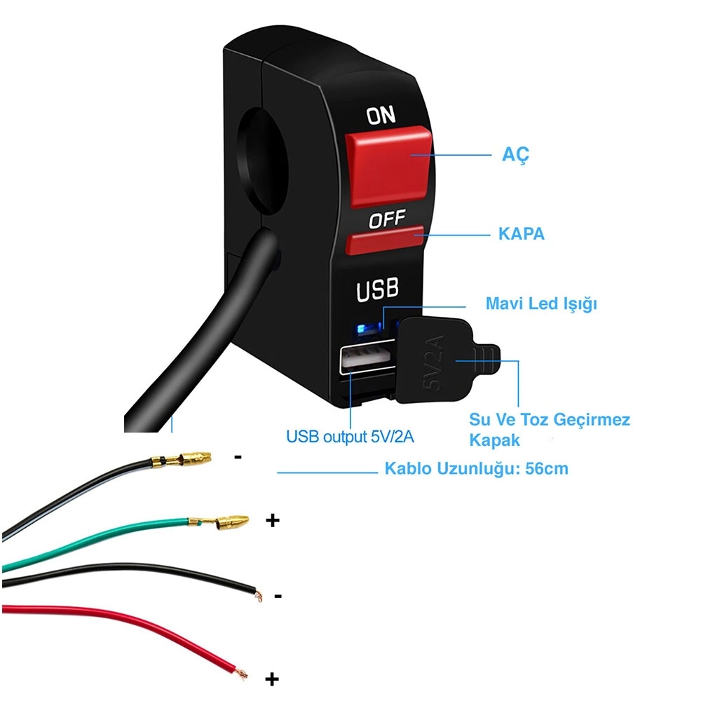 resimler/genel/Knmaster Usb Girişli Motosiklet Sis Farı Aç Kapa Butonu 