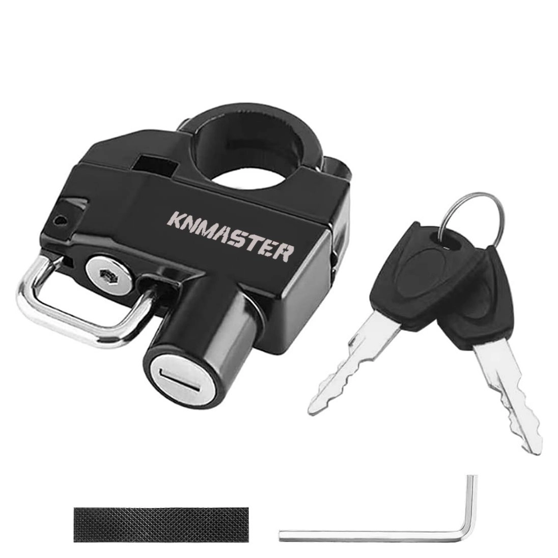 resimler/genel/Knmaster Evrensel Motosiklet Kask Kilidi 22-26 mm Siyah 