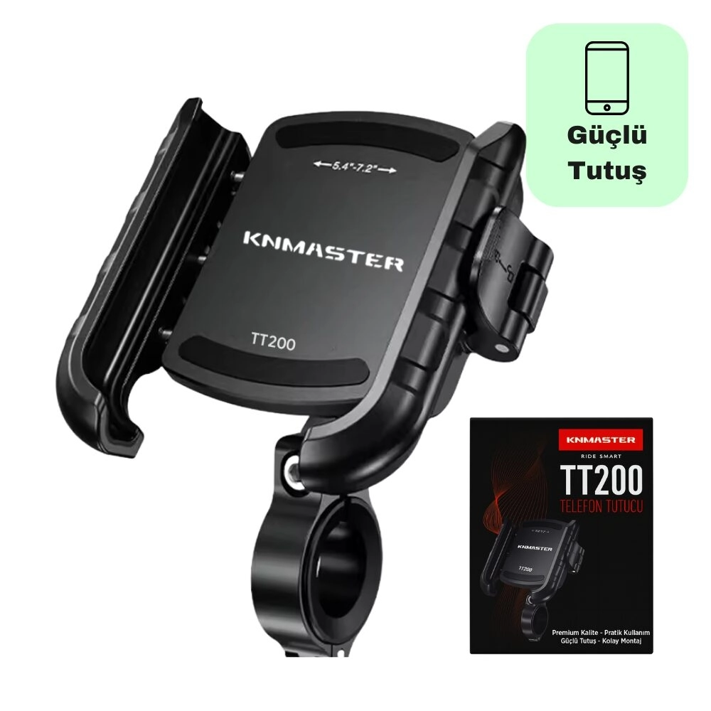 KNMASTER TT-200 Titreşim Önleyicili Motosiklet Telefon Tutucu