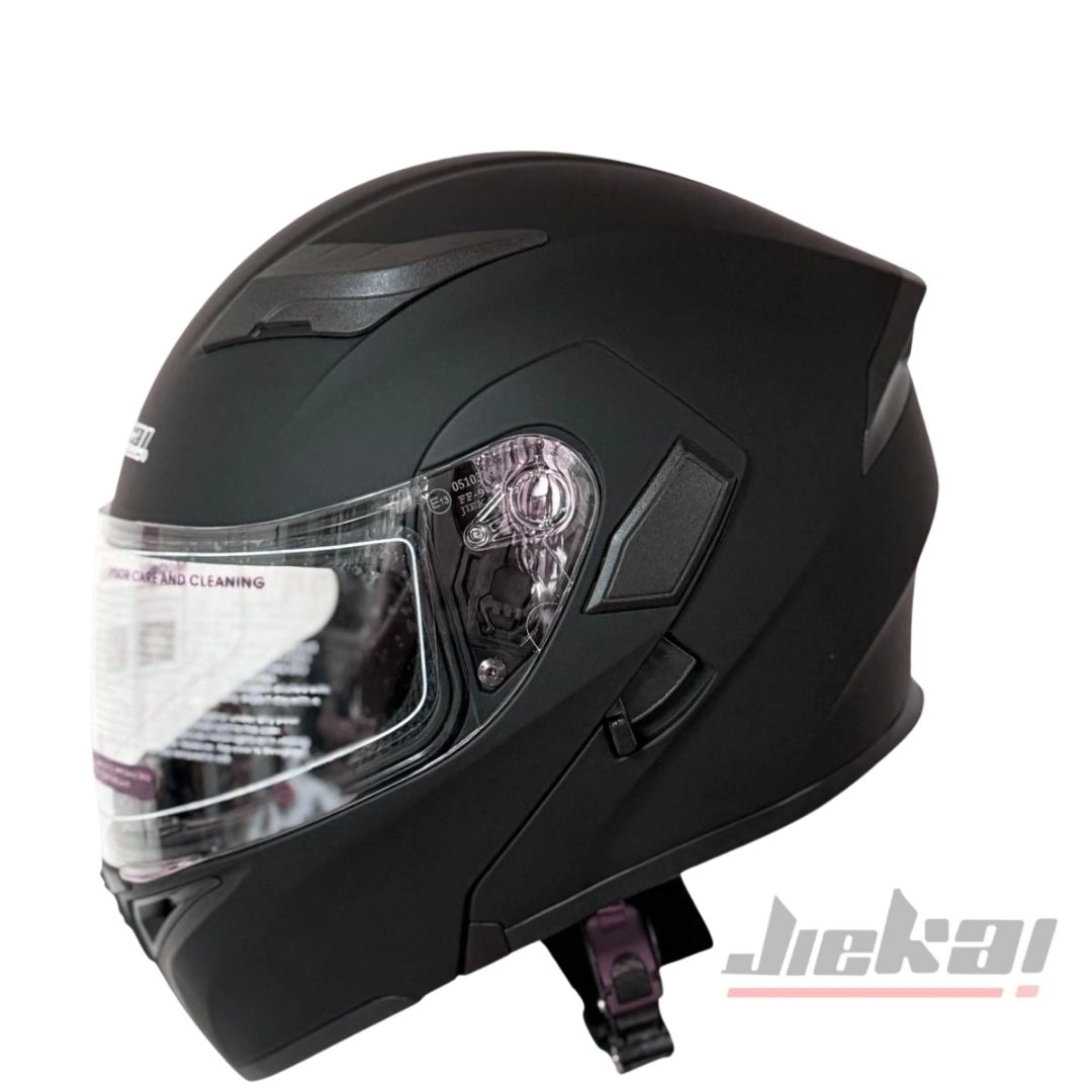 JİEKAİ JK-902 ÇENE AÇILIR KASK * ÇENE PEDLİ * MAT SİYAH